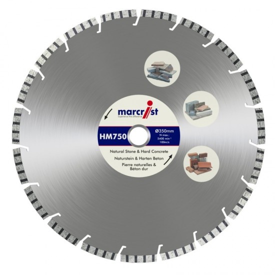 Marcrist HM750 450mm Diamond Blade - 25.4mm Bore