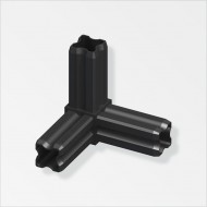 PVC 3 Way Corner Connector 23.5mm Black ProSolve
