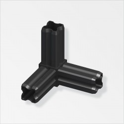PVC 3 Way Corner Connector 23.5mm Black ProSolve