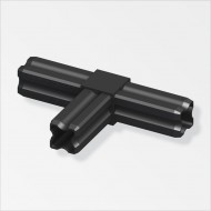 PVC 3 Way Flat Corner Connector 23.5mm Black ProSolve