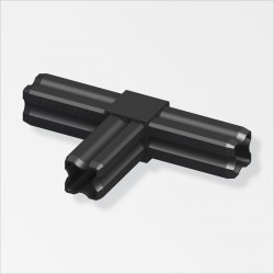 PVC 3 Way Flat Corner Connector 23.5mm Black ProSolve