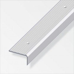 Silver Aluminium Stair Profile 41 X 23mm X 1m ProSolve