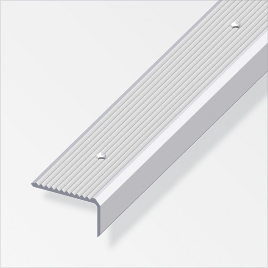 Silver Aluminium Stair Profile 41 X 23mm X 1m ProSolve