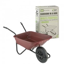 90L Burgundy Barrow-in-a-Box Multi-Purpose Polypropylene Wheelbarrow