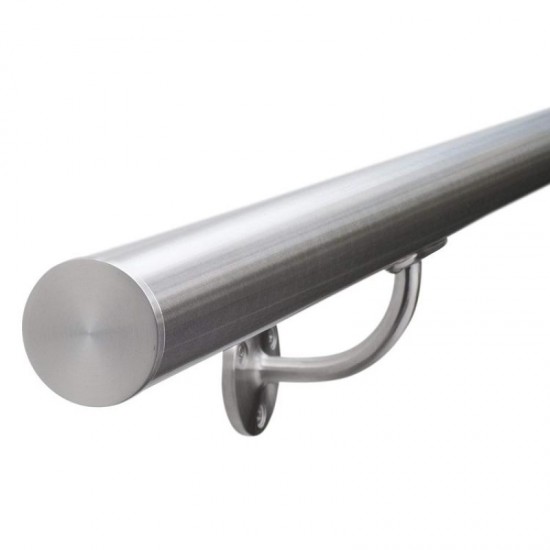 Rothley Brushed Stainless Steel Stair Handrail Kit 3.6m