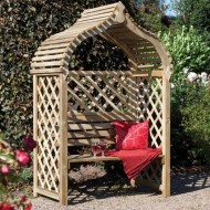 Jaipur Arbour - Natural Timber - 2075 x 1330 x 800mm