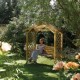 Dartmouth Swing Seat Arbour - Natural Timber - 2330 x 2235 x 1090mm