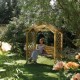 Dartmouth Swing Seat Arbour - Natural Timber - 2330 x 2235 x 1090mm