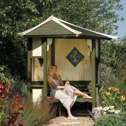 Haven Corner Arbour - Natural Timber - 2500 x 1730 x 1730mm