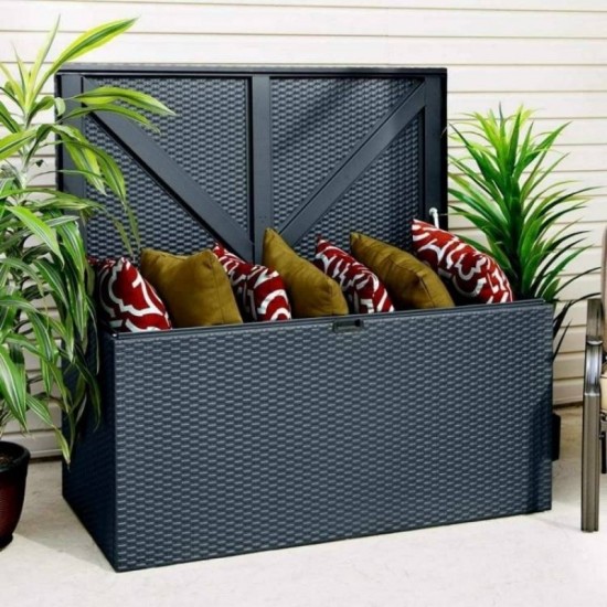 Metal Deck Box - Anthracite Grey - 665 x 1320 x 690mm
