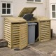 Triple Bin Store - Natural Timber - 1300 x 2305 x 820mm