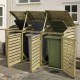 Triple Bin Store - Natural Timber - 1300 x 2305 x 820mm
