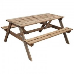 5ft Picnic Bench - Natural Timber - 700 x 1500 x 1500mm