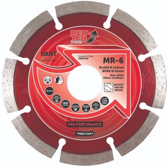 Dart Red Ten MR-6 125mm Diamond Blade