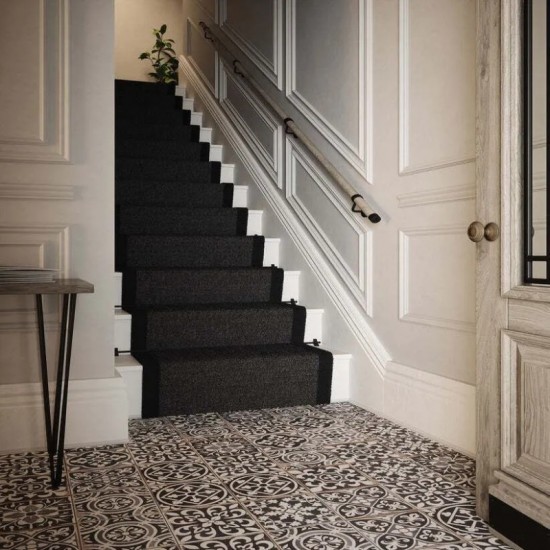 Rothley Drift Wood Matt Black Stair Handrail Kit 3.6m
