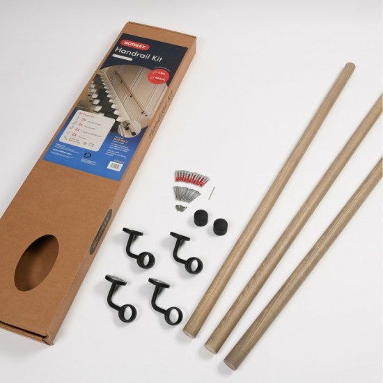 Rothley Drift Wood Matt Black Stair Handrail Kit 3.6m