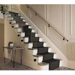 Rothley Drift Wood Matt Black Stair Handrail Kit 3.6m