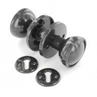 60mm Brown Plastic Mortice Door Knob Handles Set