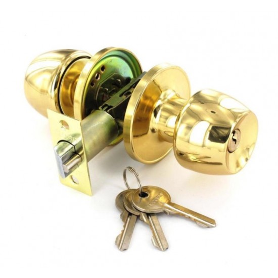 Polished Brass Entrance Knob Set