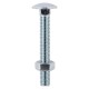 M10 x 50mm BZP Carriage Bolt & Hex Nuts - Pack of 2