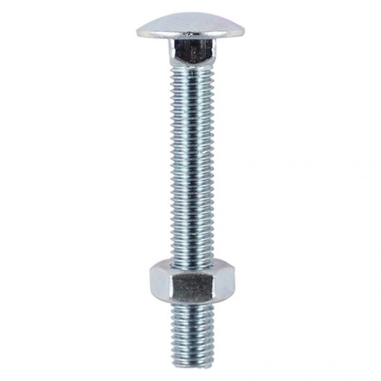 M12 x 180mm BZP Carriage Bolt & Hex Nuts - Pack of 2