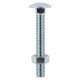 M8 x 100mm BZP Carriage Bolt & Hex Nut - Pack of 4