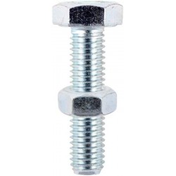 M12 x 30mm BZP Hex Bolt & Nut - Pack of 2