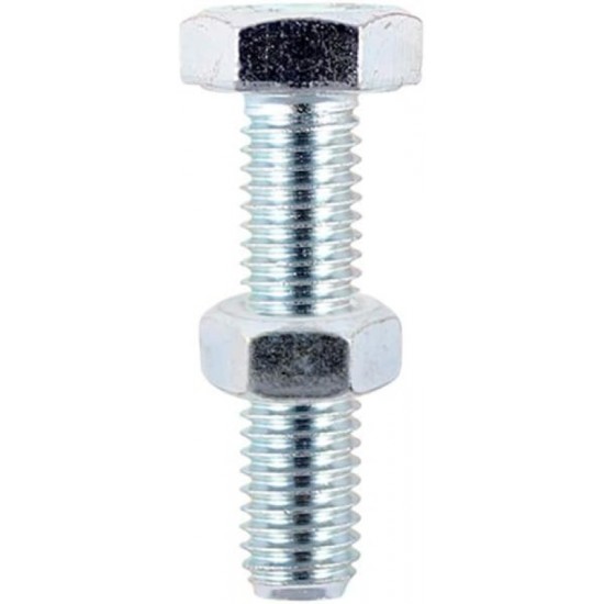 M12 x 30mm BZP Hex Bolt & Nut - Pack of 2