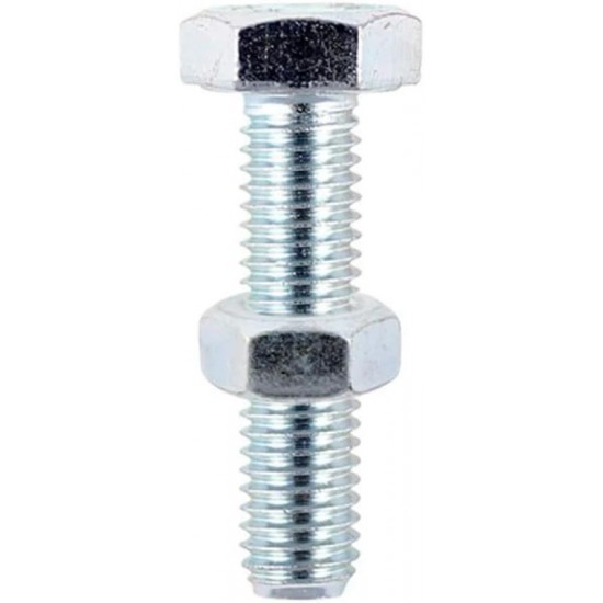 M12 x 35mm BZP Hex Bolt & Nut - Pack of 2