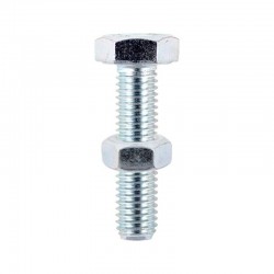 M6 x 50mm BZP Hex Bolt & Nut - Pack of 4