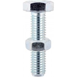 M8 x 20mm BZP Hex Bolt & Nut - Pack of 6