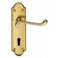 Ashstead Polished Brass Lock Handle (Pair)