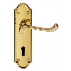 Ashstead Polished Brass Lock Handle (Pair)