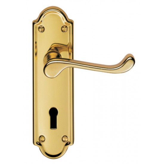 Ashstead Polished Brass Lock Handle (Pair)