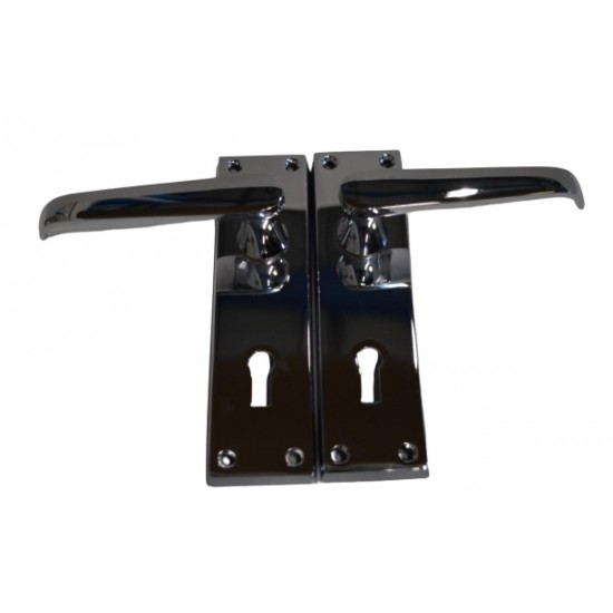 Polished Chrome Victorian Lever Lock Handle (Pair)