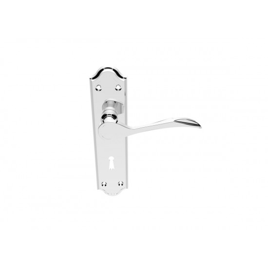 Polished Chrome Madrid Lever Lock Handle (Pair)