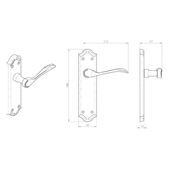 Polished Chrome Madrid Lever Latch Handles (Pair)