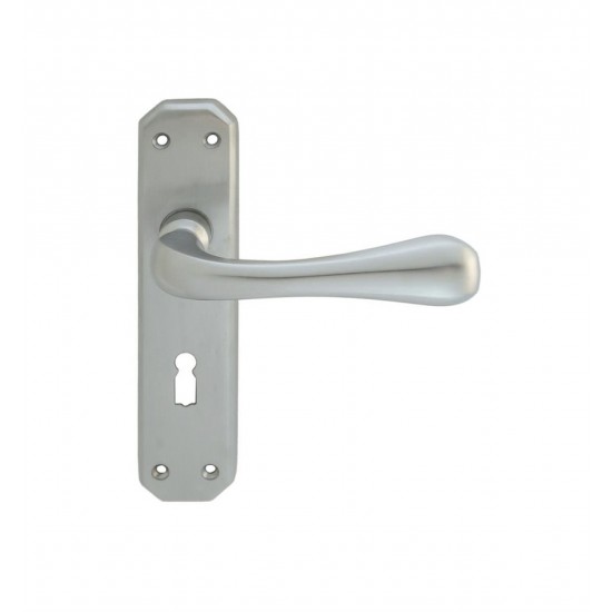 Satin Chrome Eden Lever Lock Handle (Pair)