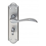 Satin Chrome Madrid Lever Bathroom Handles (Pair)