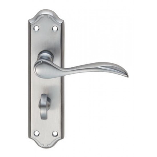 Satin Chrome Madrid Lever Bathroom Handles (Pair)