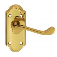 DL16 ASH SML Polished Brass Latch Handles (Pair)