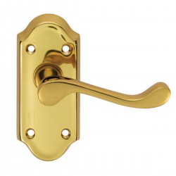 DL16 ASH SML Polished Brass Latch Handles (Pair)