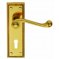 Polished Brass Georgain Lock Handles (Pair)