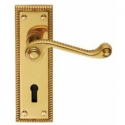 Polished Brass Georgian Bathroom Handles (Pair)