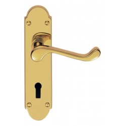 Polished Brass Oakley Lever Lock Handle (Pair)