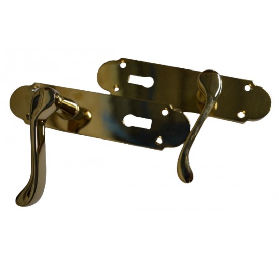Polished Brass Oakley Lever Lock Handle (Pair)