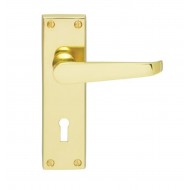 Polished Brass Victorian Lock Handles (Pair)