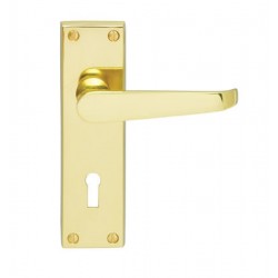 Polished Brass Victorian Lock Handles (Pair)