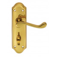 Polished Brass Ashtead Lever Bathroom Handles (Pair)
