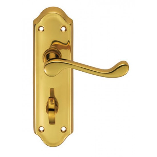 Polished Brass Ashtead Lever Bathroom Handles (Pair)